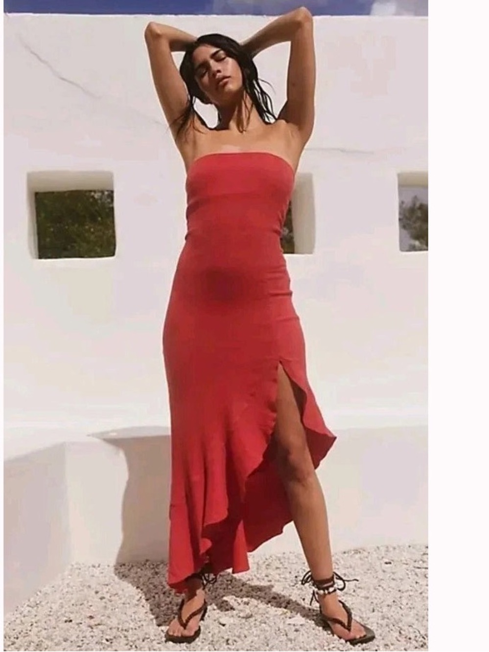 Free People Free-Est Made Me Blush Midi Dress Size Large New Without Tags